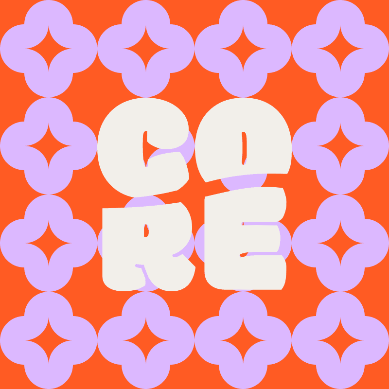 Core wordmark pattern — coral