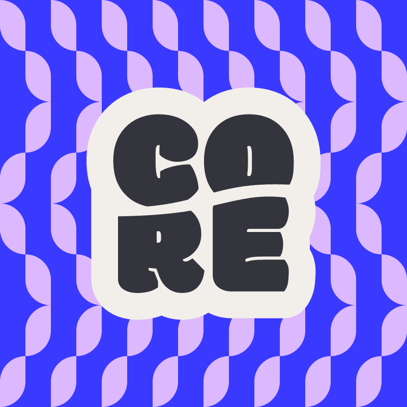 Core wordmark pattern — cobalt