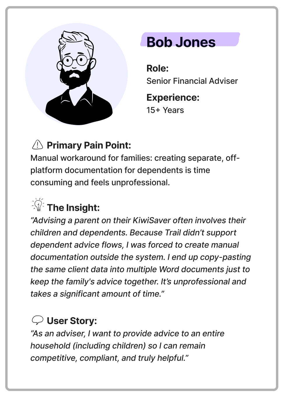 User persona - Bob