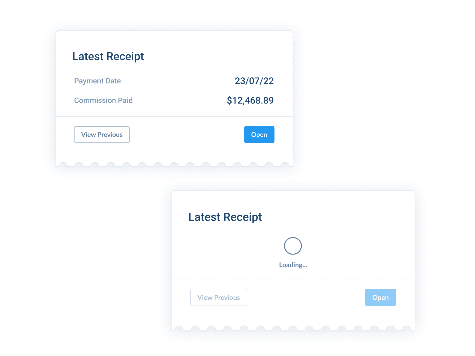 Native receipt widget